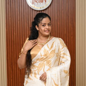 Pearl Worked Silk Batik Saree