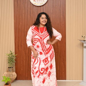 Velocity Red - Line Batik Frock