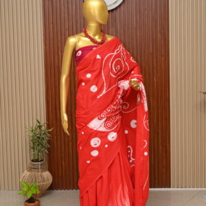 Ruby Nebula - Batik Saree